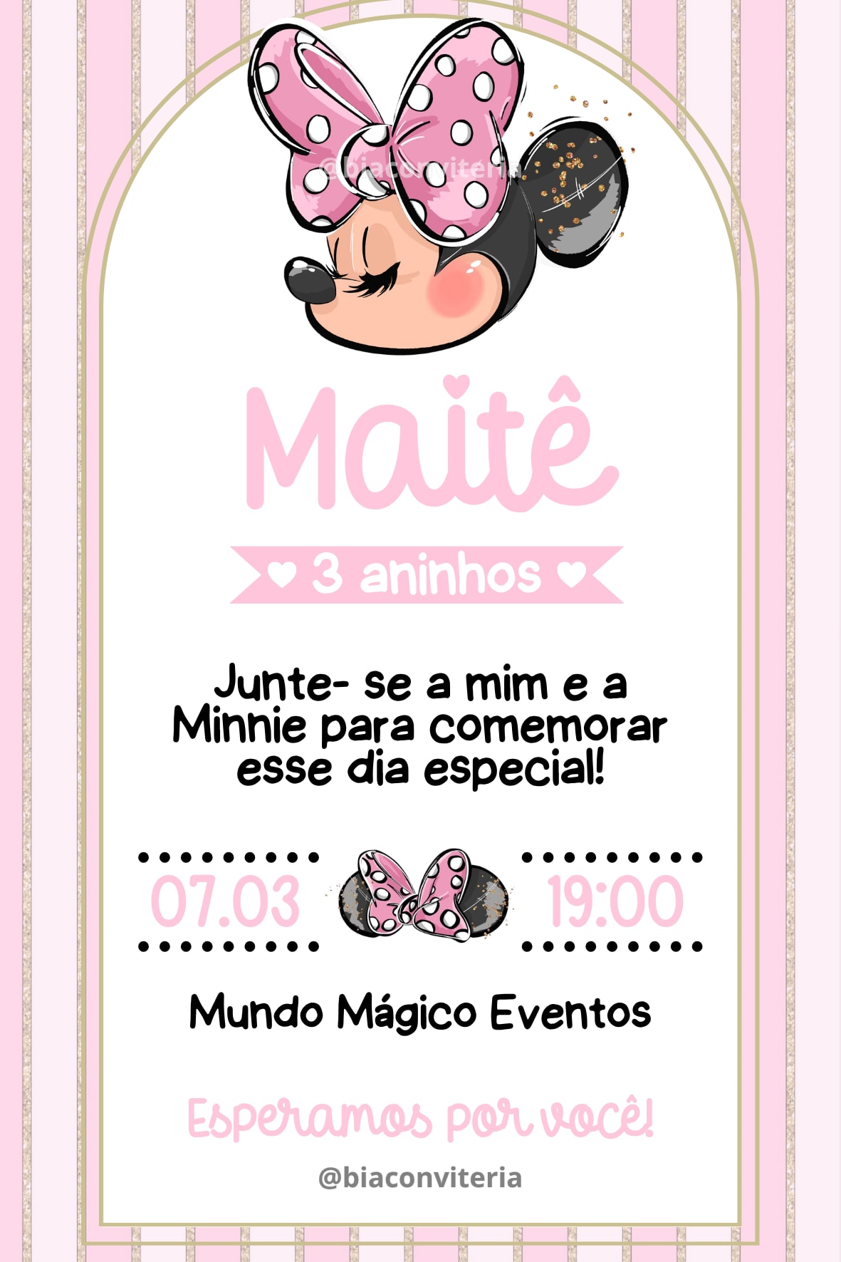 Convite Tradicional - Minnie rosa 4 — imagem principal